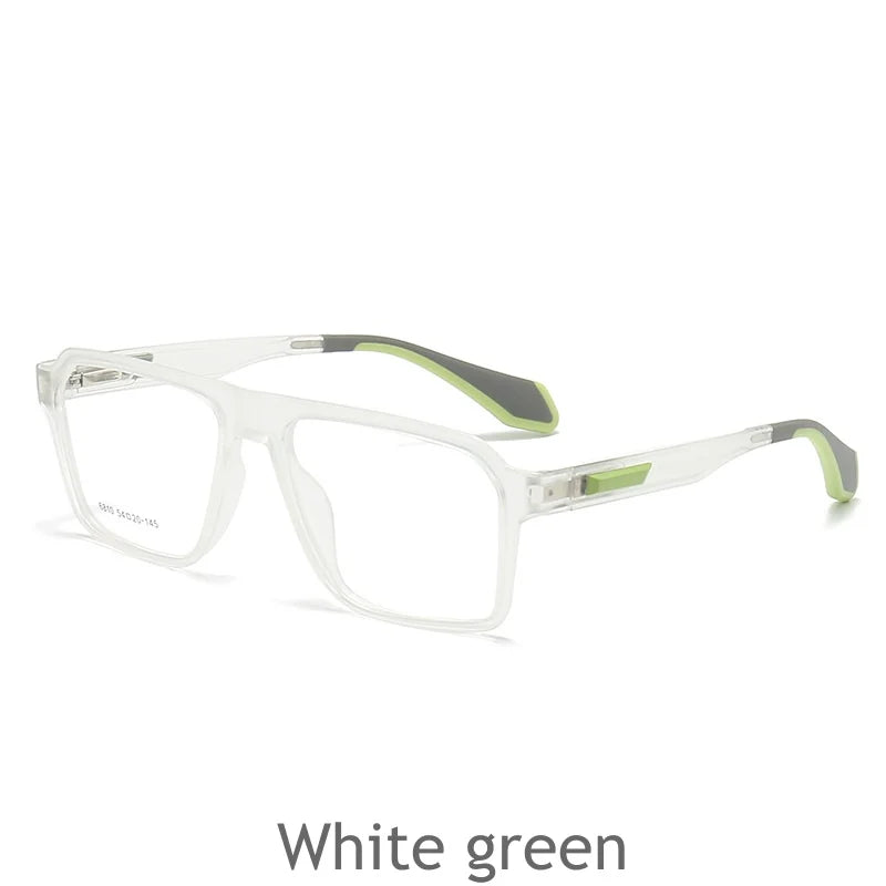 KatKani Unisex Full Rim Square Tr 90 Eyeglasses 6810 Full Rim KatKani Eyeglasses White green  