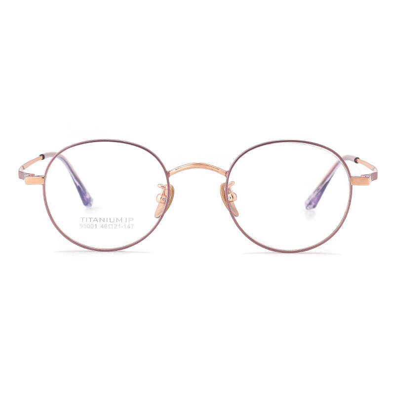 KatKani Unisex Full Rim Round Titanium Eyeglasses Full Rim KatKani Eyeglasses   