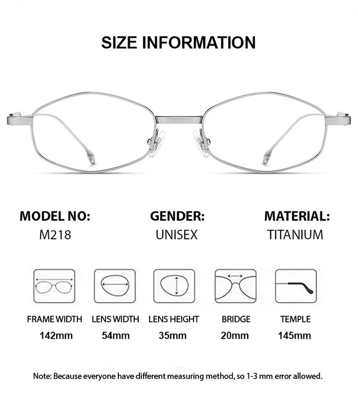 Chashma Ochki Unisex Full Rim Oval Titanium Eyeglasses 881218