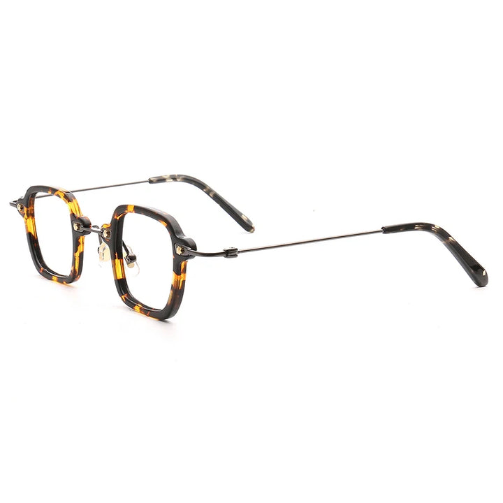 Muzz Men's Full Rim Small Square Acetate Alloy Eyeglasses M0011 Full Rim Muzz C2  