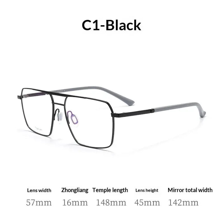 Aror Full Rim 838600 Men’s Double Bridge Steel Square Frames FuzWeb