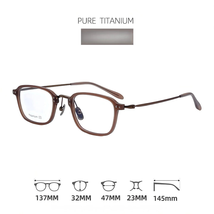 Momoja Women's Full Rim Polygon Acetate Titanium Eyeglasses 72360