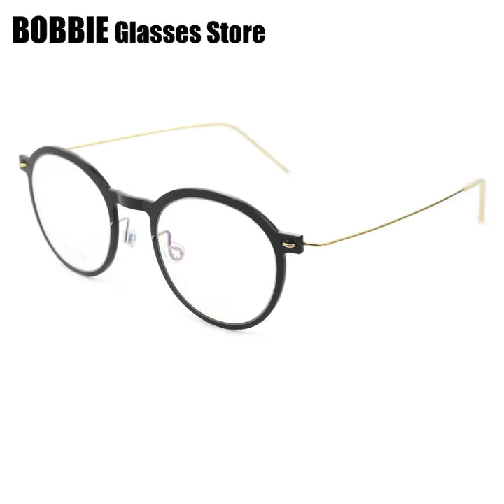Bobbie Unisex Full Rim Round Titanium Acetate Eyeglasses 636586