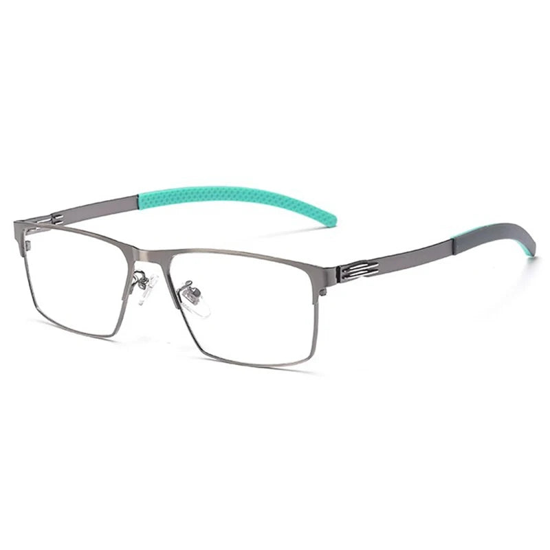 KatKani Men's Full Rim Square Screwless Alloy Sport Eyeglasses 8369 Full Rim KatKani Eyeglasses Gun  