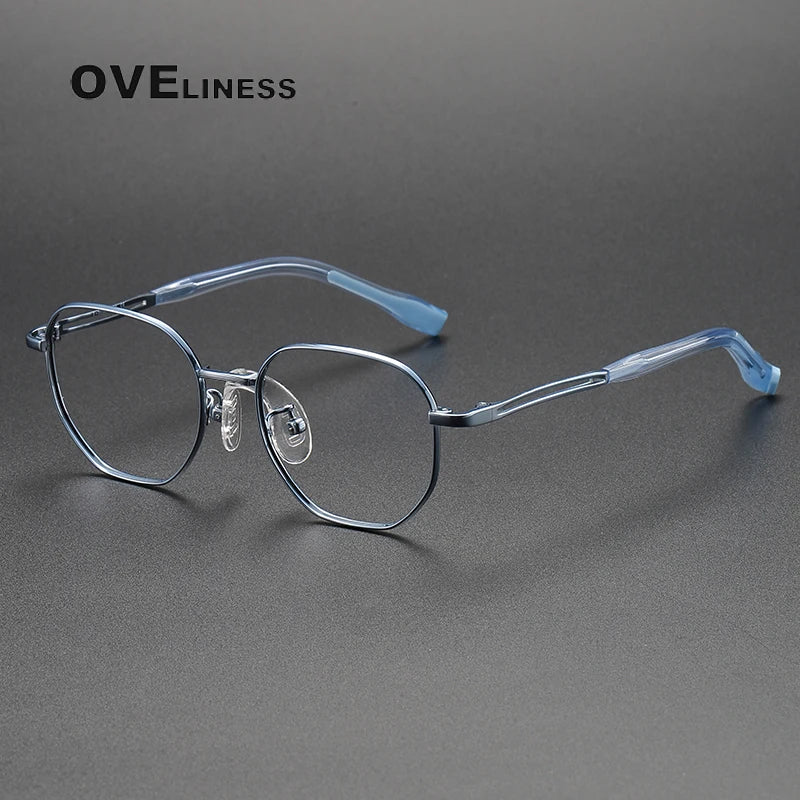 Oveliness Unisex Youth's Full Rim Oval Titanium Eyeglasses  O80942 Full Rim Oveliness blue  