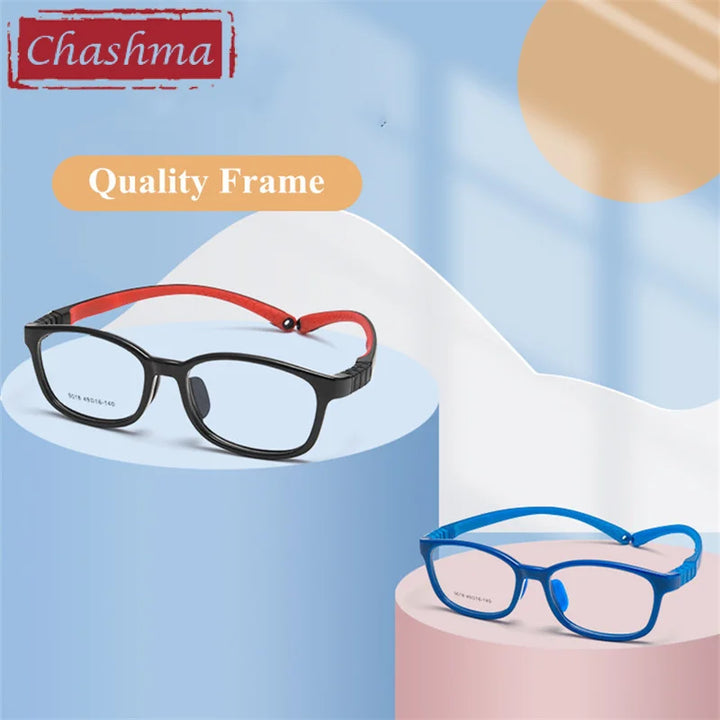 Chashma Ottica Unisex Youth Full Rim Square Tr 90 Titanium Eyeglasses 9018 Full Rim Chashma Ottica   