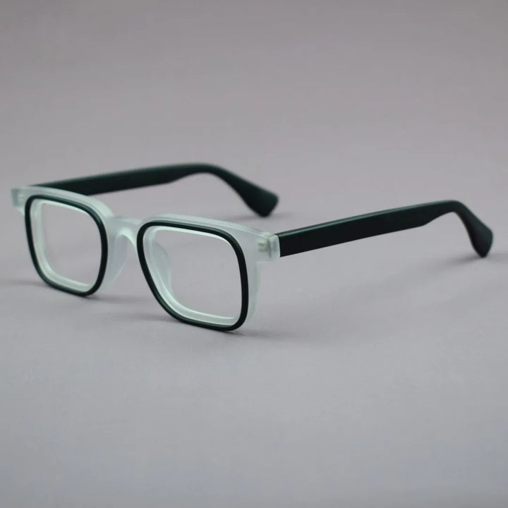 Hewei Unisex Full Rim Square Frosted Acetate Eyeglasses 92295