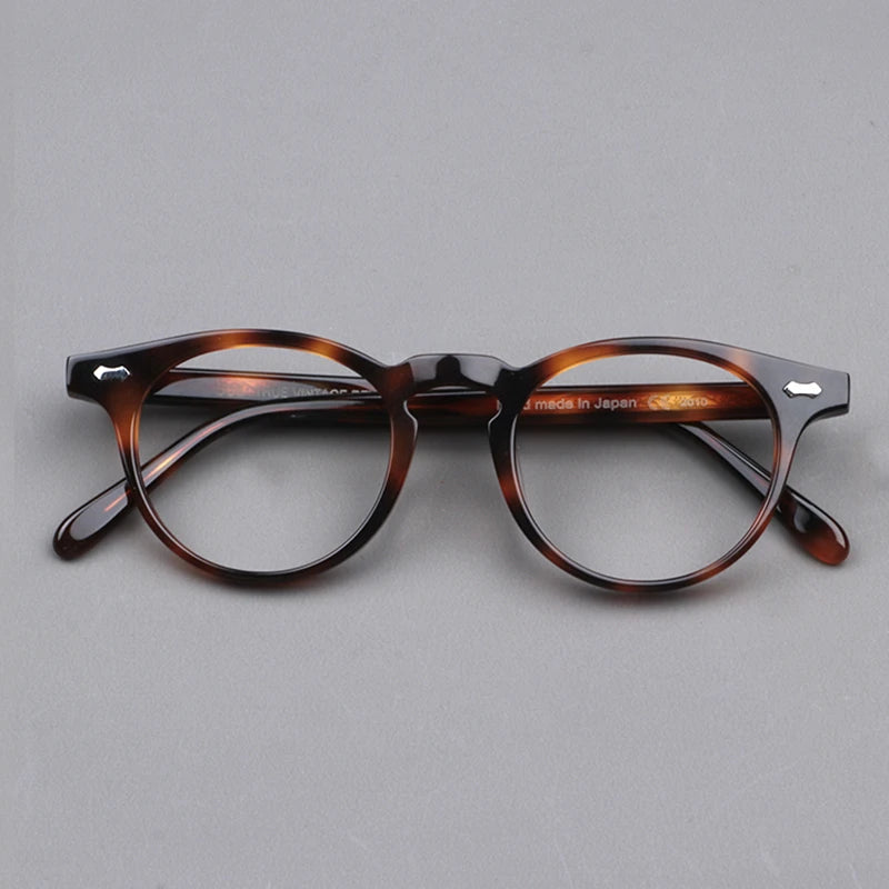 Black Mask Unisex Full Rim Acetate Round Eyeglasses Nn002 Full Rim Black Mask Tortoise  