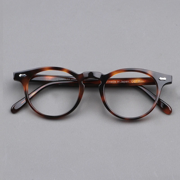 Black Mask Unisex Full Rim Acetate Round Eyeglasses Nn002 Full Rim Black Mask Tortoise  