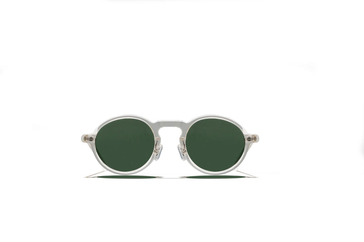 Hewei Unisex Full Rim Small Round Acetate Sunglasses 0010 Sunglasses Hewei clear vs green as picture 