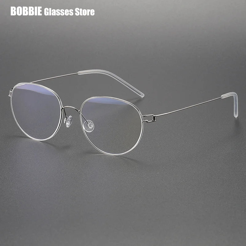 Bobbie Women's Full Rim Oval Round Screwless Titanium Eyeglasses 524317