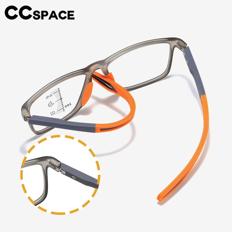 CCSpace Unisex Full Rim Square Tr 90 Titanium Hyperopic Reading Glasses 56749 Reading Glasses CCspace   