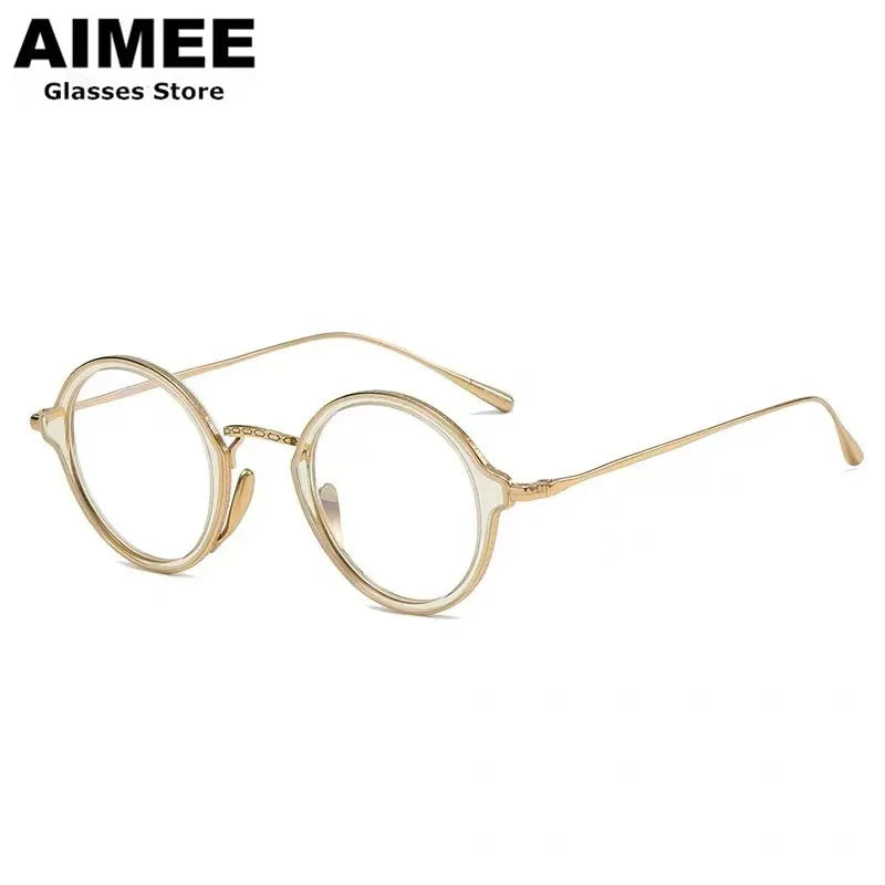 Aimee Unisex Full Rim Round Titanium Acetate Eyeglasses 691110