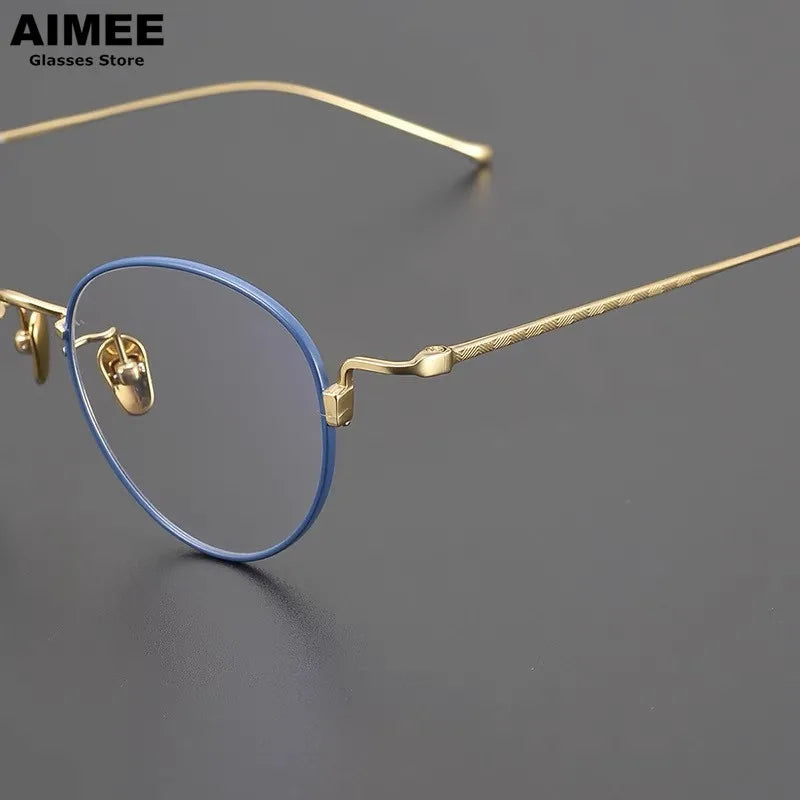 Aimee Unisex Full Rim Oval Round Titanium Eyeglasses 7285 Full Rim Aimee   