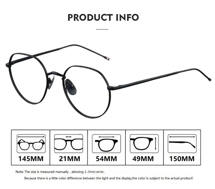 Bobbie Mens Full Rim Round Titanium Eyeglass 914000 — view 2 | Bobbie at FuzWeb