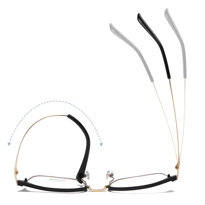 Hotochki Mens Full Rim Browline Square Titanium Eyeglasses Yj2036 Full Rim Hotochki   