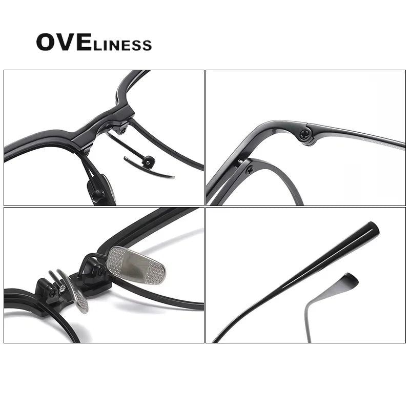 Oveliness Unisex Full Rim Square Titanium Eyeglasses 14820 Full Rim Oveliness   