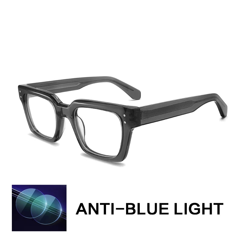 Gatenac Unisex Full Rim Square Brow Line Acetate Reading Glasses G2417