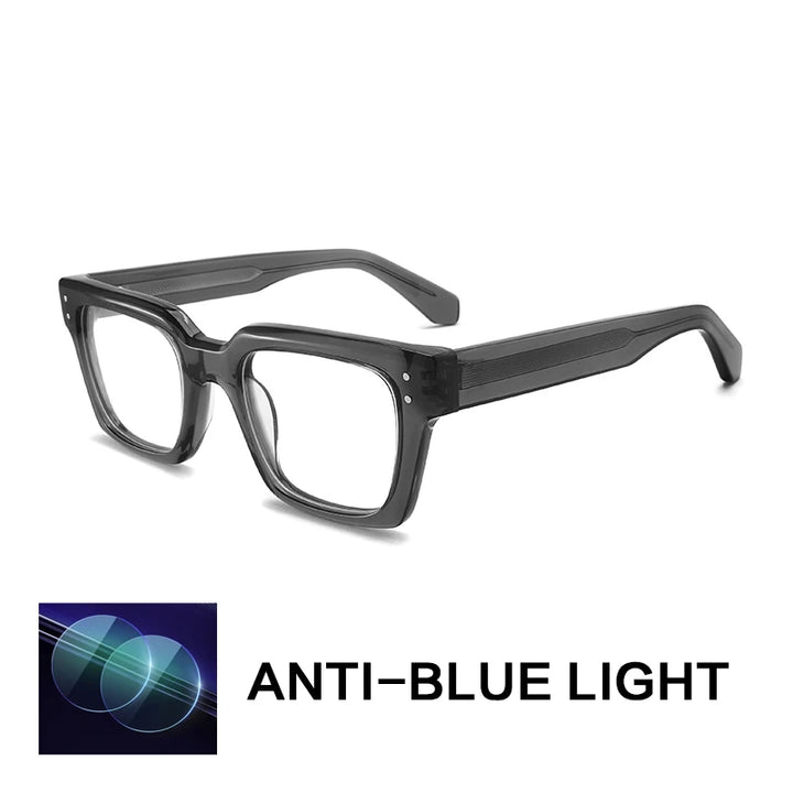 Gatenac Unisex Full Rim Square Brow Line Acetate Reading Glasses G2417