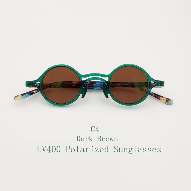 Yujo Unisex Full Rim Small Round Titanium Acetate Eyeglasses Or Polarized Sunglasses Full Rim Yujo C4 China 