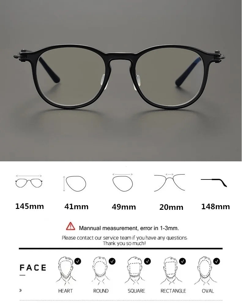 Bobbie Unisex Full Rim Round Square Titanium Acetate Eyeglasses 935885