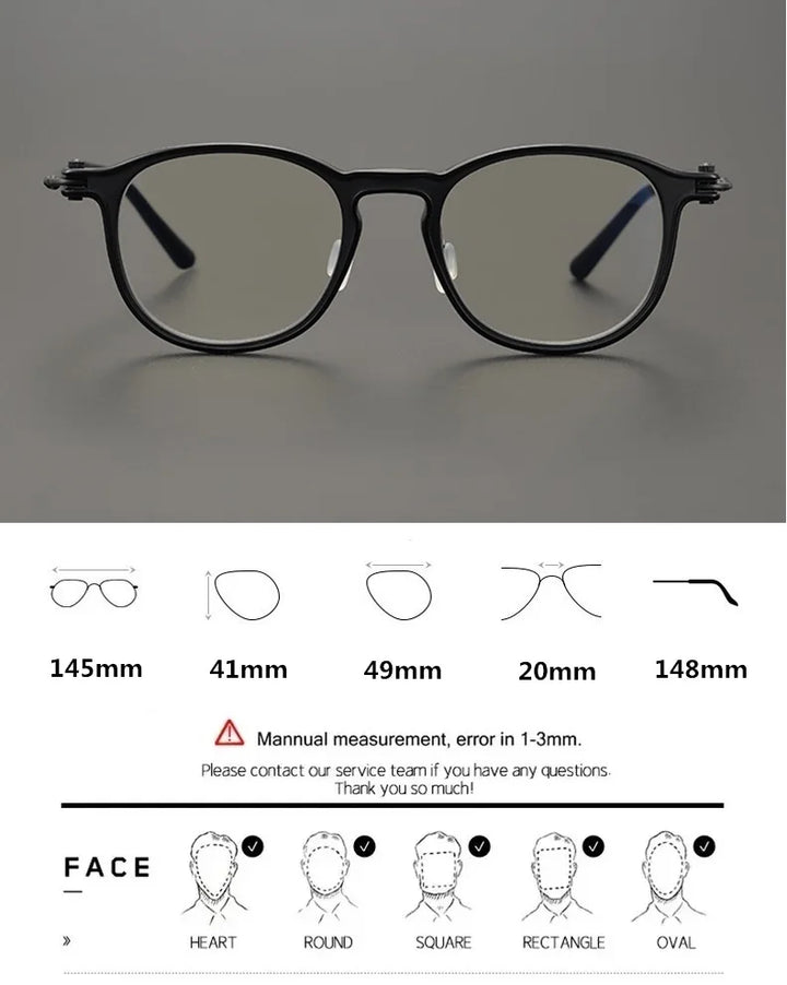 Bobbie Unisex Full Rim Round Square Titanium Acetate Eyeglasses 935885