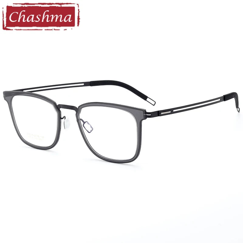 Chashma Unisex Full Rim Square Acetate Titanium Eyeglasses 9917 Full Rim Chashma   