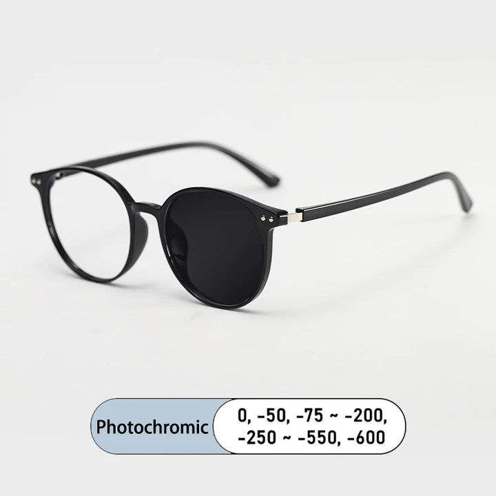 Kocolior Women's Full Rim Round Tr 90 Alloy Photochromic Reading Glasses 38055