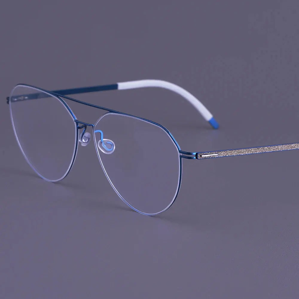 Bobbie 472234 Women’s Full Rim Double Bridge Oval Titanium Frames FuzWeb