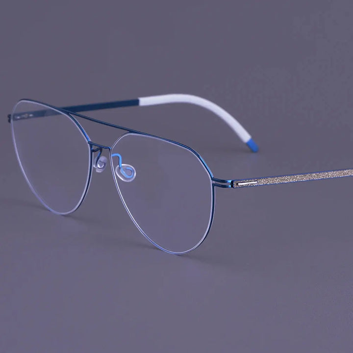 Bobbie 472234 Women’s Full Rim Double Bridge Oval Titanium Frames — view 1 | Bobbie at FuzWeb