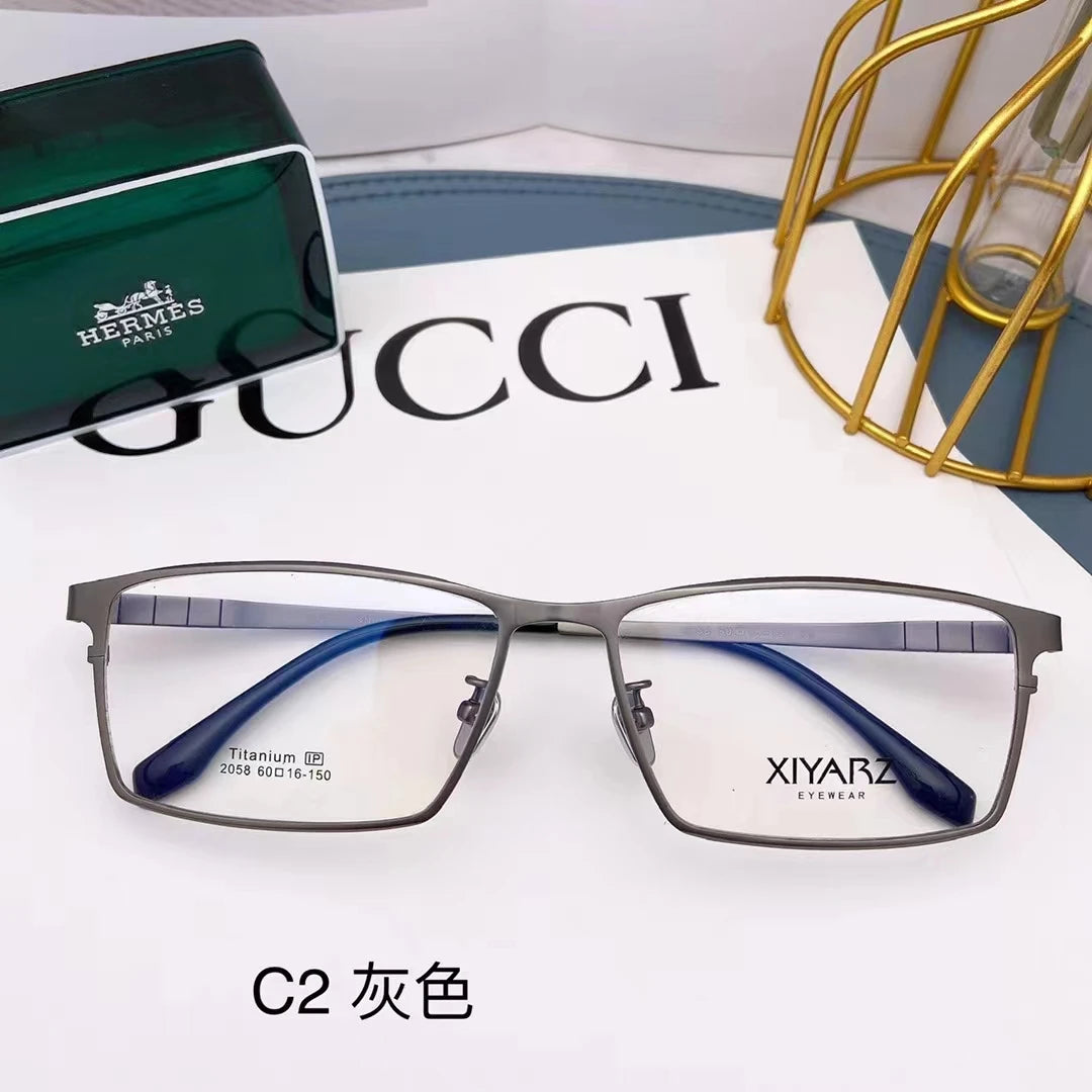 Chashma Men's Full Rim Big Polygon Square Titanium Eyeglasses 20584