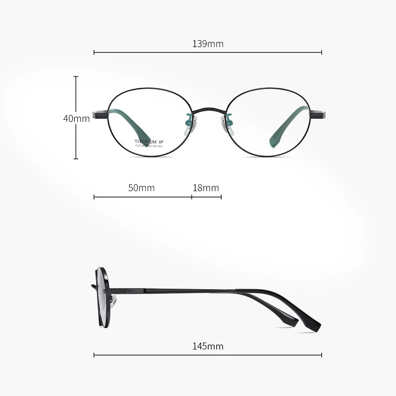 Reven Jate Women's Full Rim Round Oval Titanium Eyeglasses 31101