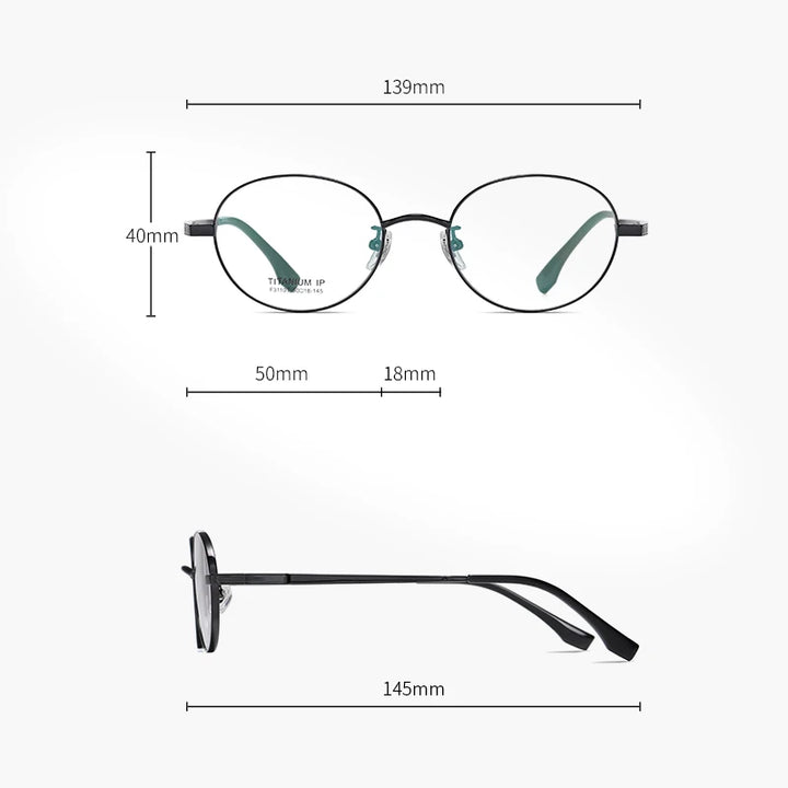 Reven Jate Women's Full Rim Round Oval Titanium Eyeglasses 31101