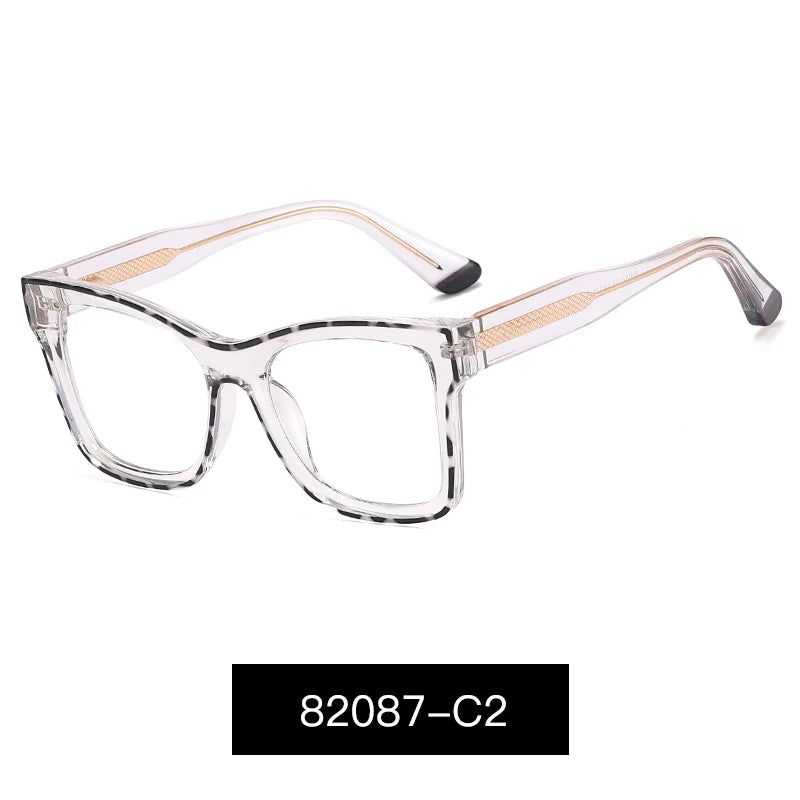 Handoer Women's Full Rim Square Cat Eye Tr 90 Alloy Eyeglasses 82087