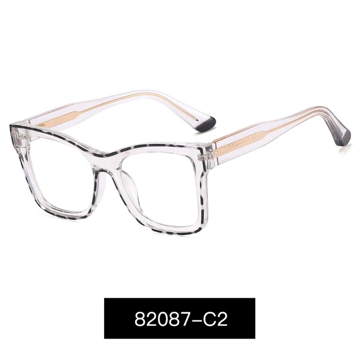 Handoer Women's Full Rim Square Cat Eye Tr 90 Alloy Eyeglasses 82087