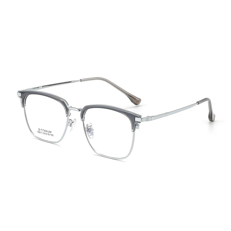 KatKani Unisex Full Rim Round Square Acetate Titanium Eyeglasses 68815 Full Rim KatKani Eyeglasses   