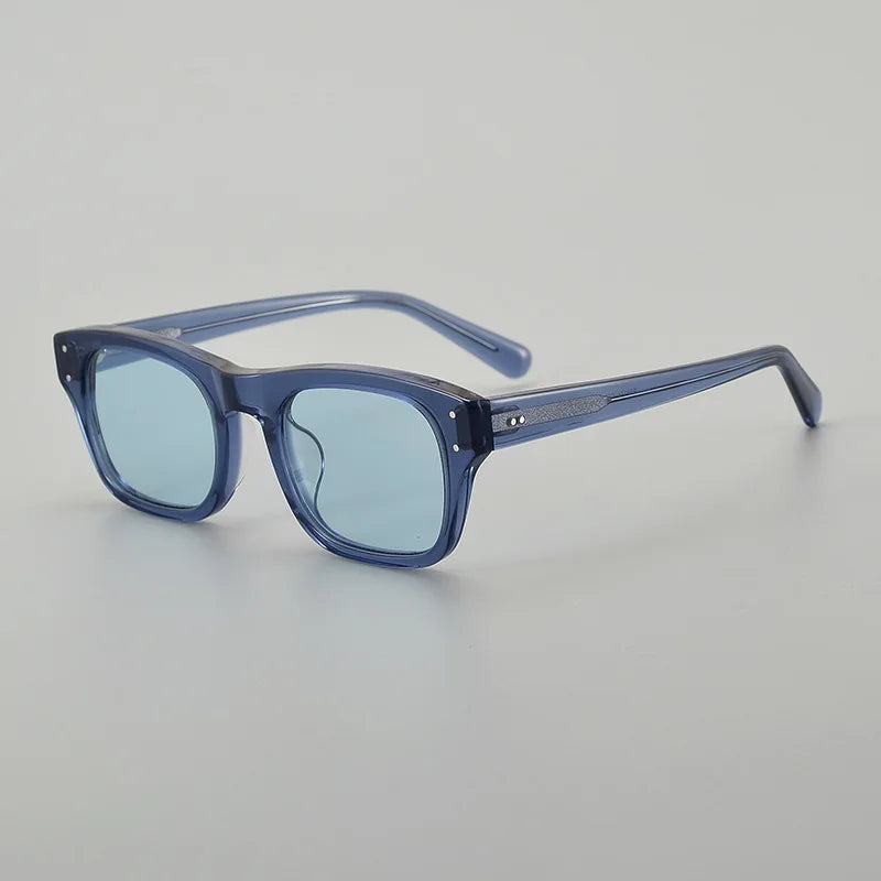 Black Mask Unisex Full Rim Square Acetate Polarized Sunglasses 8175 Sunglasses Black Mask Blue As Shown 