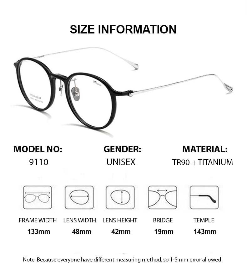 Summer Flower Women's Full Rim Round Tr 90 Titanium Eyeglasses 89110 Full Rim Summer Flower