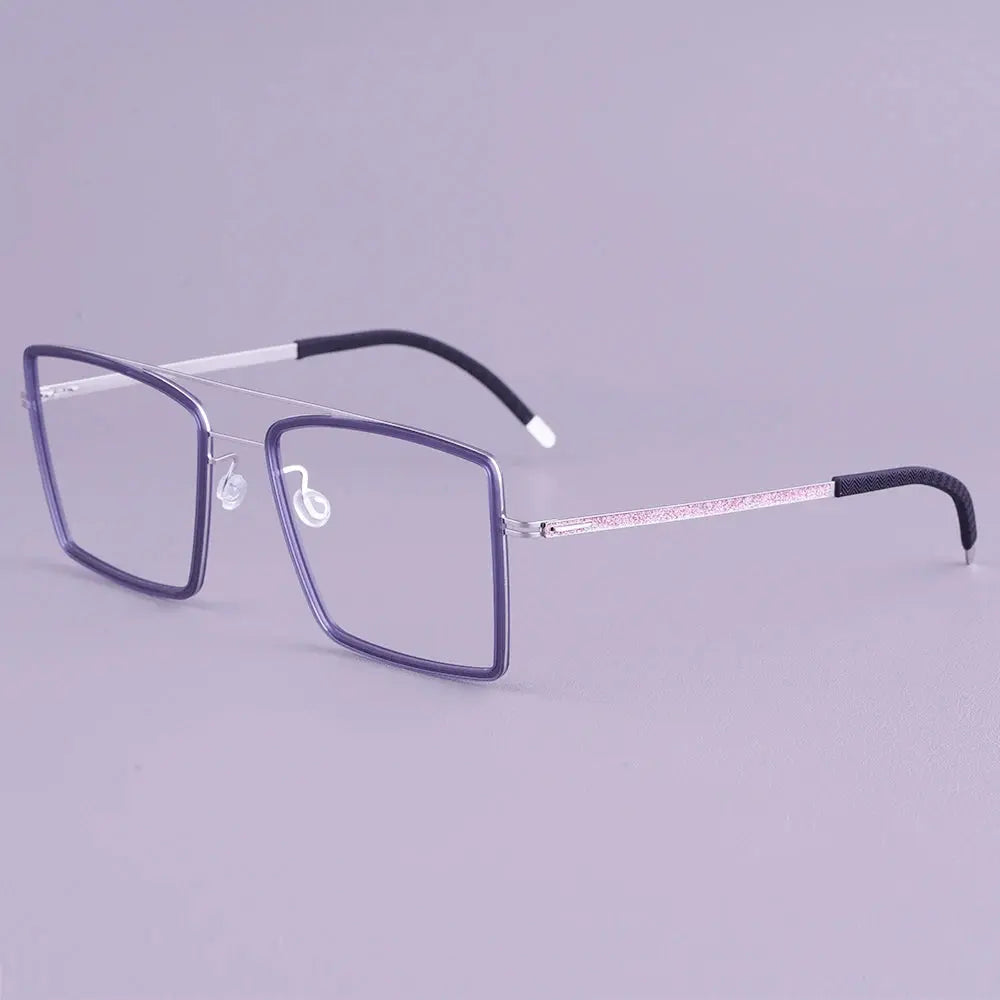 Bobbie 476456 Men’s Full Rim Square Double Bridge Titanium Frames FuzWeb