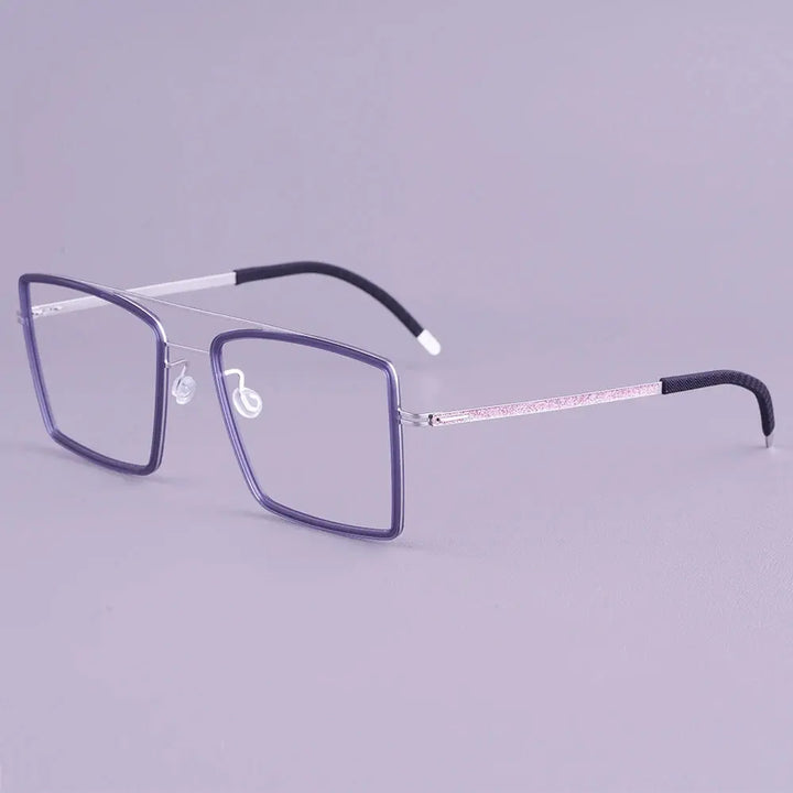 Bobbie 476456 Men’s Full Rim Square Double Bridge Titanium Frames FuzWeb