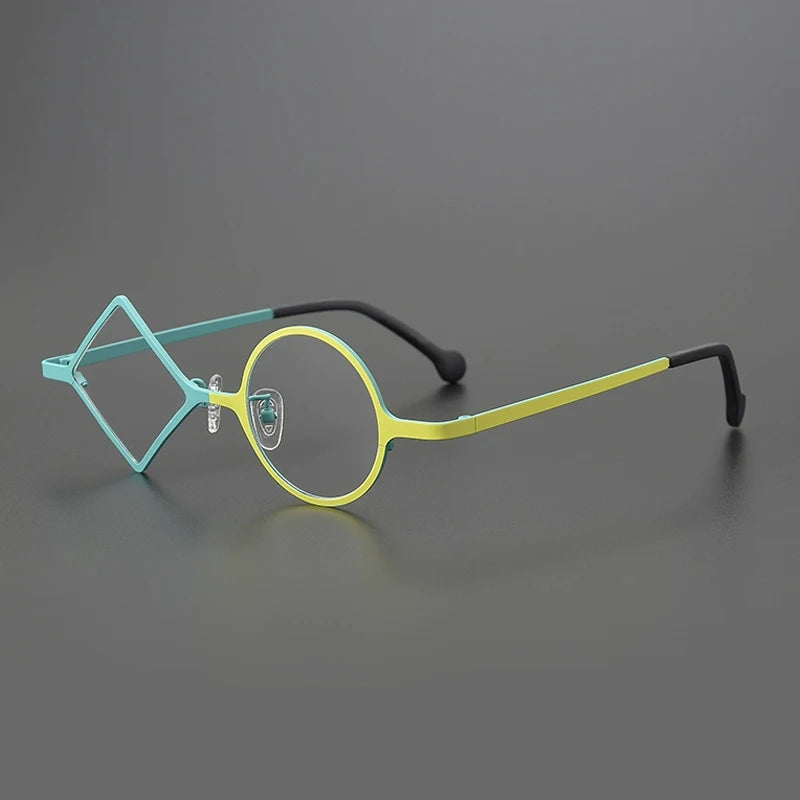 Gatenac Women's Full Rim Round Diamond Titanium Eyeglasses G85852