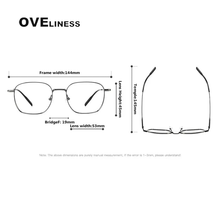 Oveliness Unisex Full Rim Square Titanium Eyeglasses 81027