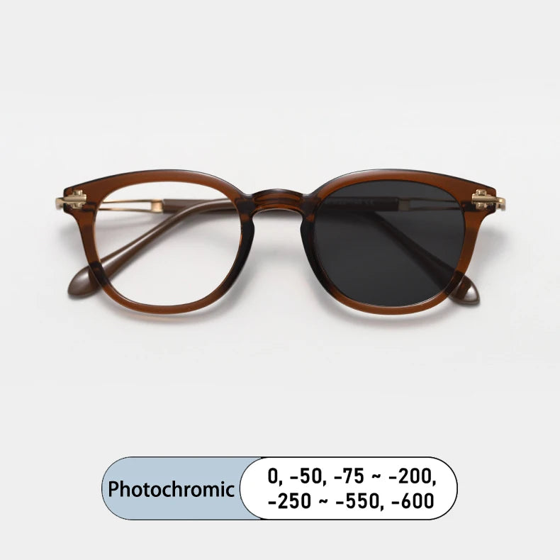 Kocolior Unisex Full Rim Square Alloy Acetate Photochromic  Reading Glasses 86058