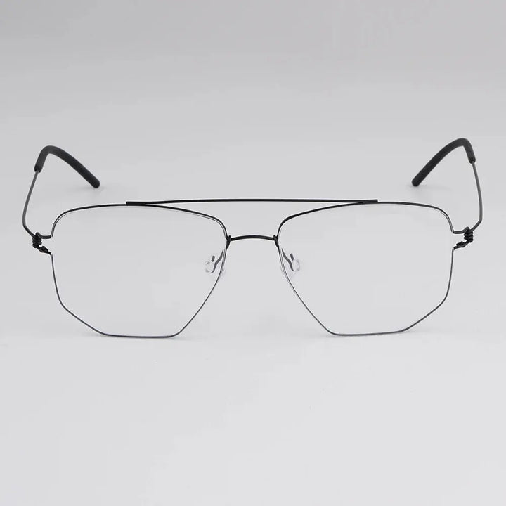 Bobbie 165342 Unisex Full Rim Square Double Bridge Titanium Frames FuzWeb