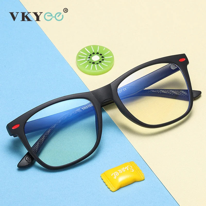 Vicky Youth Unisex Full Rim Square Tr 90 Titanium Eyeglasses 5102 Full Rim Vicky   