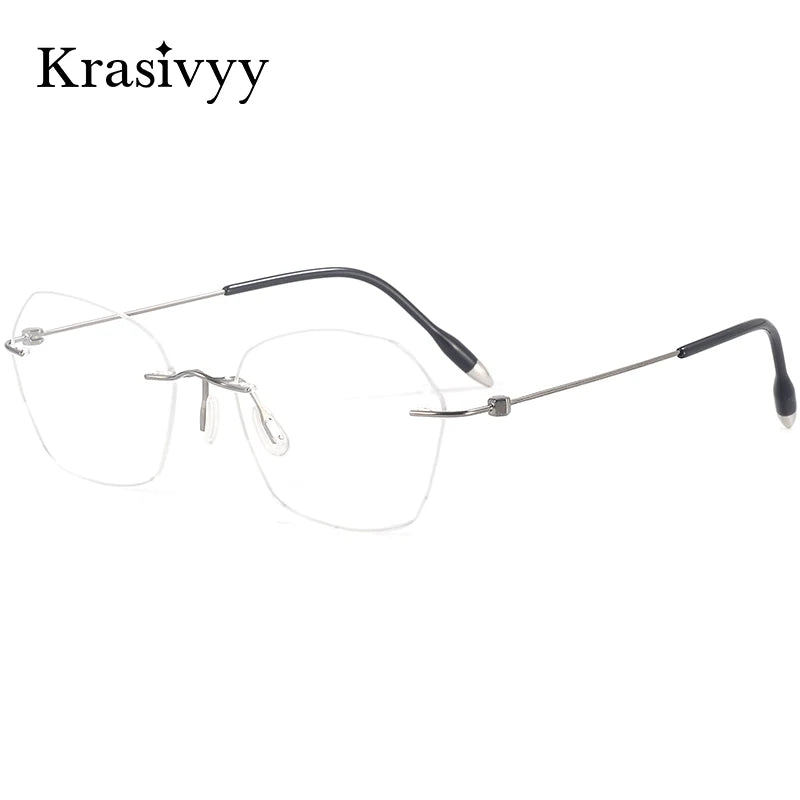 Krasivyy Unisex Rimless Titanium Prescription Eyeglasses KR5024
