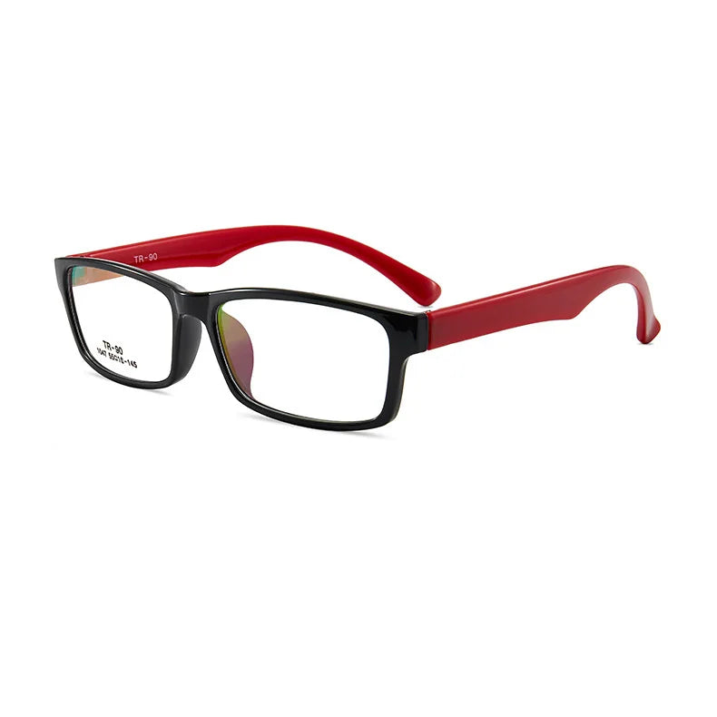 Cubojue Women's Full Rim Square Tr 90 Titanium Reading Glasses 13816 Reading Glasses Cubojue +250 black red