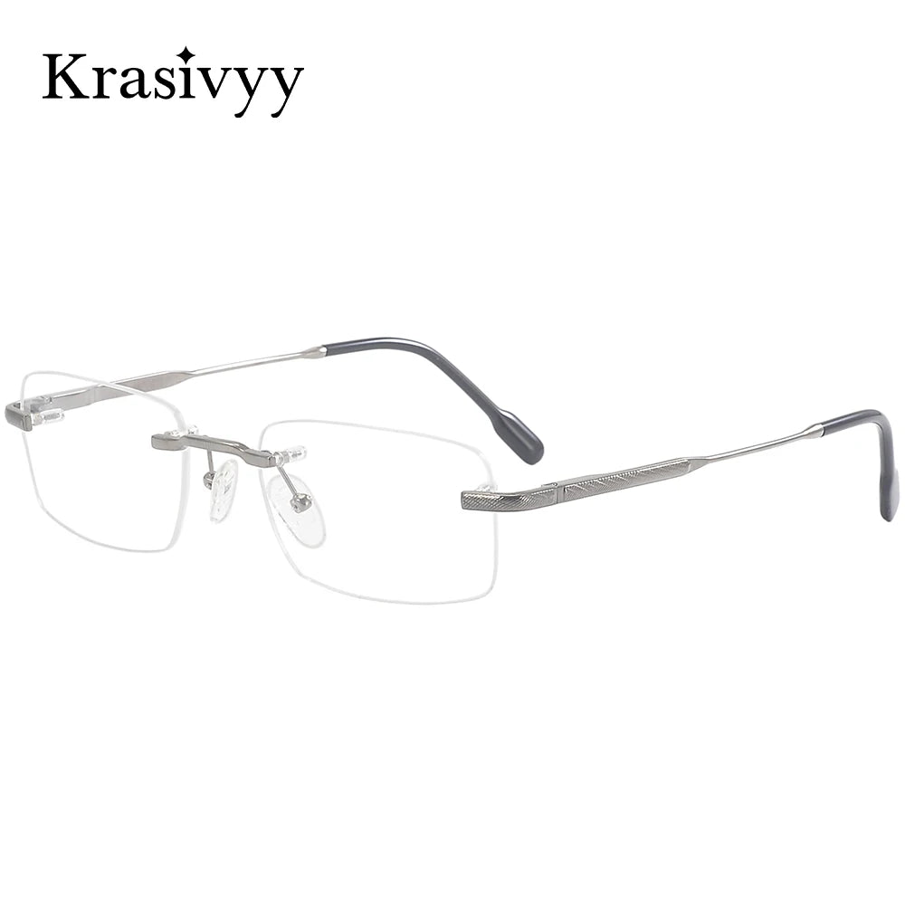 Krasivyy Men's Rimless Square Titanium Prescription Eyeglasses KR50028 - view 2