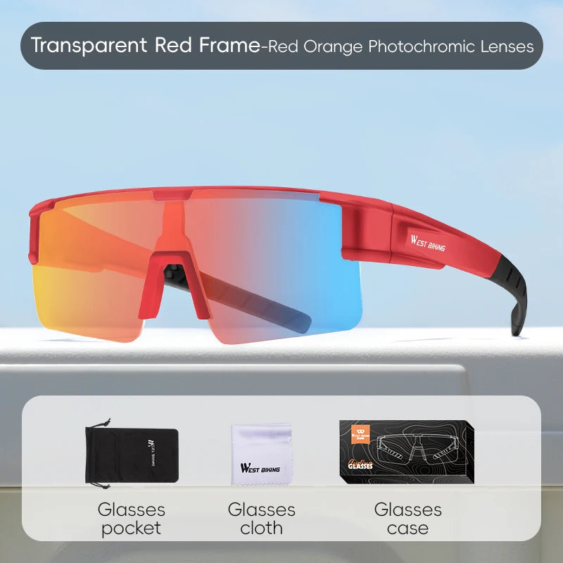 West Biking Unisex Semi Rim Square Over Frame Polycarbonate Sunglasses 770703