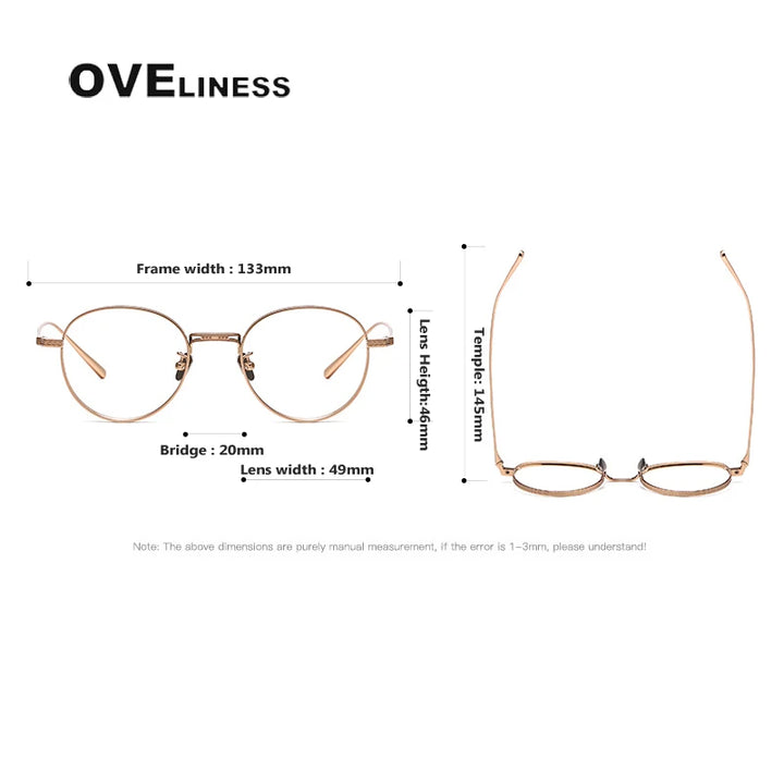 Oveliness Unisex Full Rim Round Titanium Eyeglasses 14027 Full Rim Oveliness   